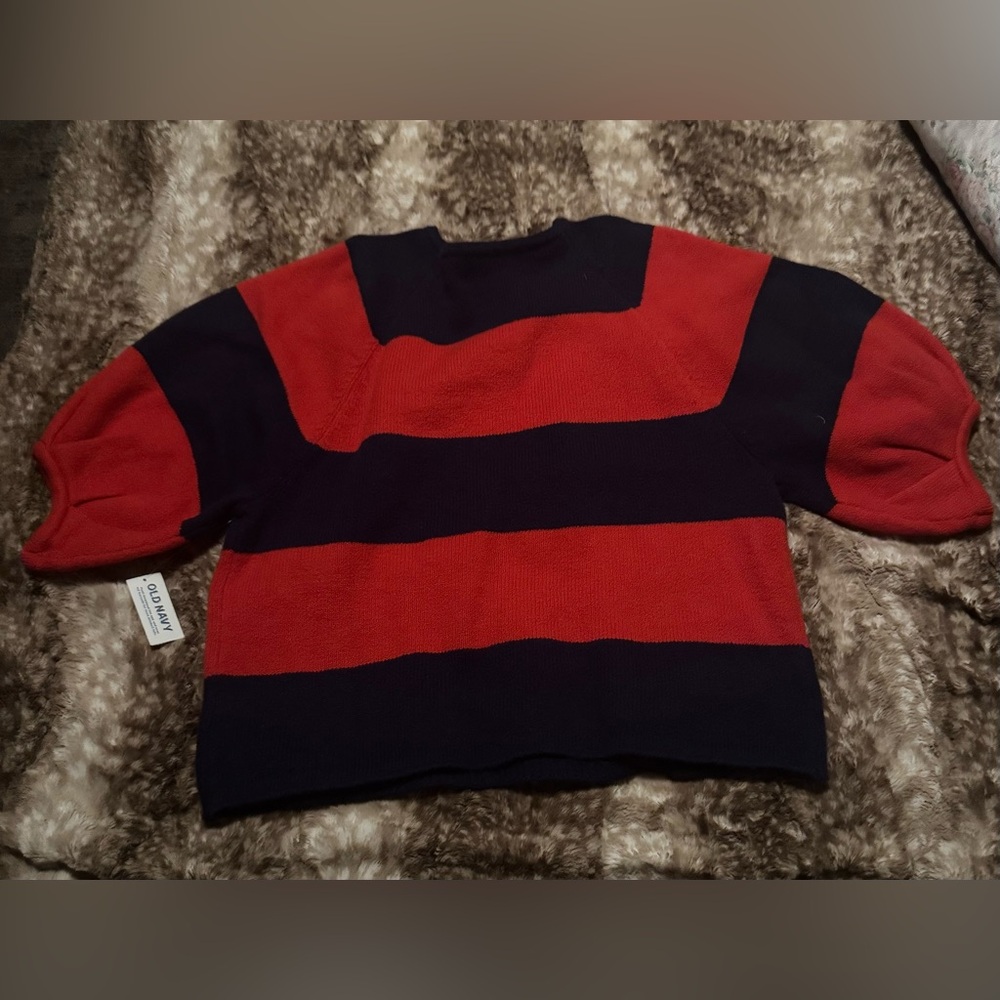 Old Navy Red and Navy Striped Sweater - Picture 5 of 5